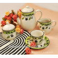 Haonai High qulaity colorido cerâmica teapot Coffee Cup Conjuntos